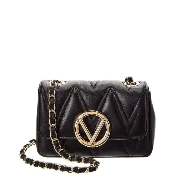 Valentino by Mario Valentino Handbags - Valentino By Mario Valentino Chu Chu Diamond Leather Crossbody, Black